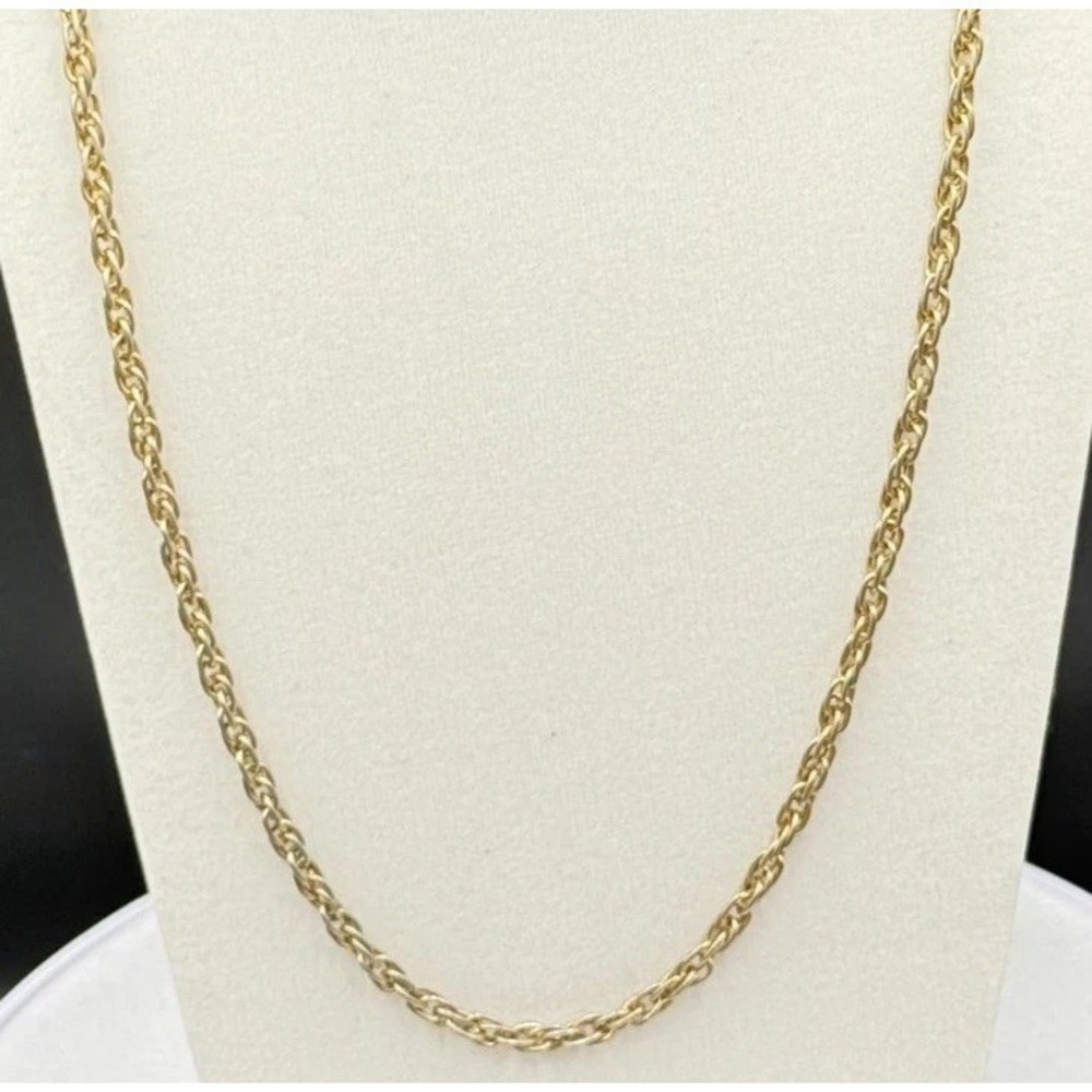 Vintage Gold-Tone Rope Chain Necklace‎ Classic Unisex Layering Piece